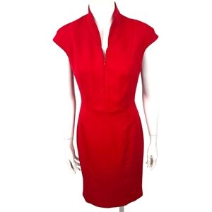 Nora Gardner Evelyn Dress Sheath Career Professional Womens 6 Red Short Sleeve